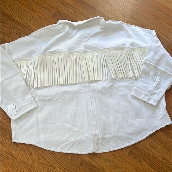 Haute Hippie White Utility Jacket Minimalist Design - Picture 7 of 8